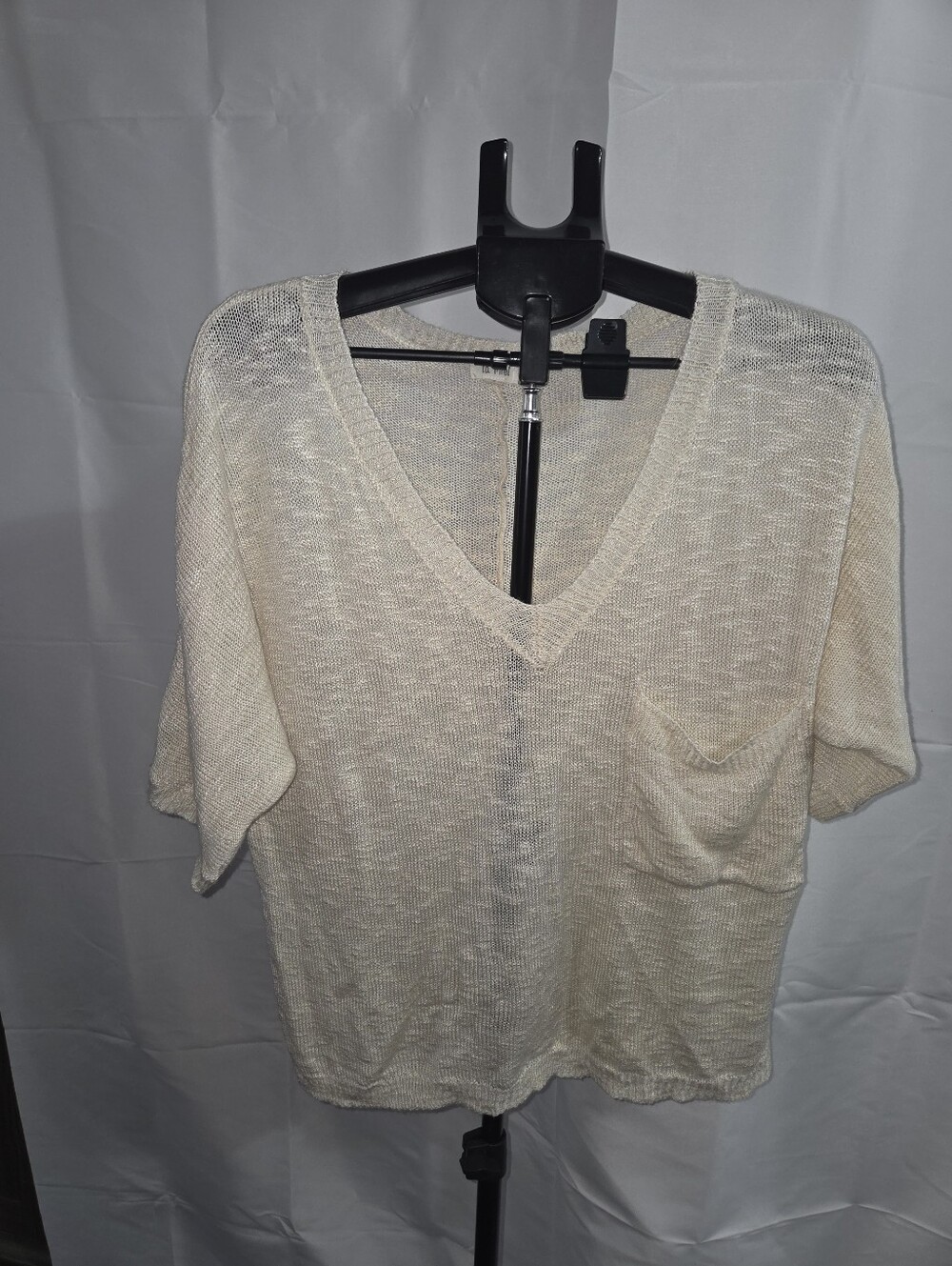 La Miel Shirt Beige Short Sleeve Sweater Shirt Size S